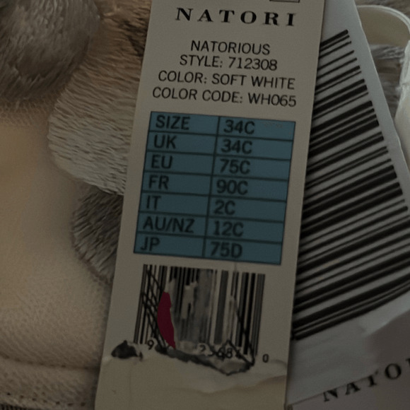 Natori 34C Natorious Demi Contour Underwire Bra NWOT 712308 Soft White Combo - Picture 5 of 8